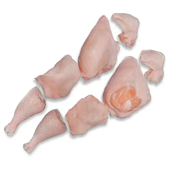 Ganzes Hähnchen, geschnitten